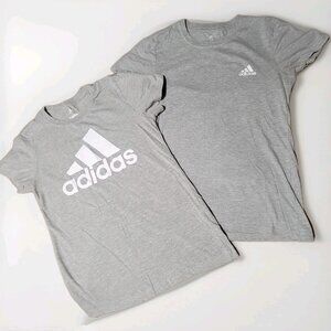 Adidas Women’s Small Gray T-Shirt Lot of 2 Athletic Sportswear Casual Tops